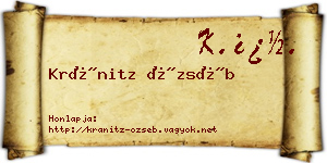 Kránitz Özséb névjegykártya